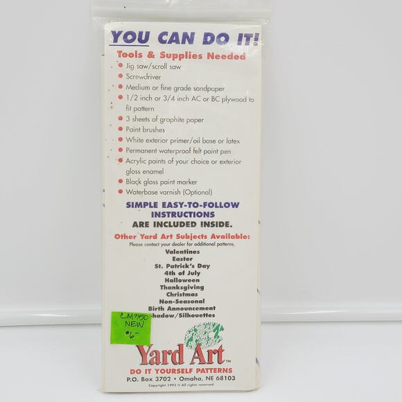 Vtg 1993 Yard Art Do-It Yourself Woodcraft Pattern Santa Flying Sleigh PRE-OWNED - Picture 2 of 3